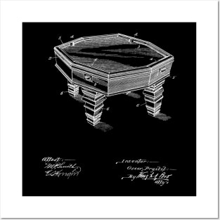 Pool Table Vintage Patent Hand Drawing Posters and Art